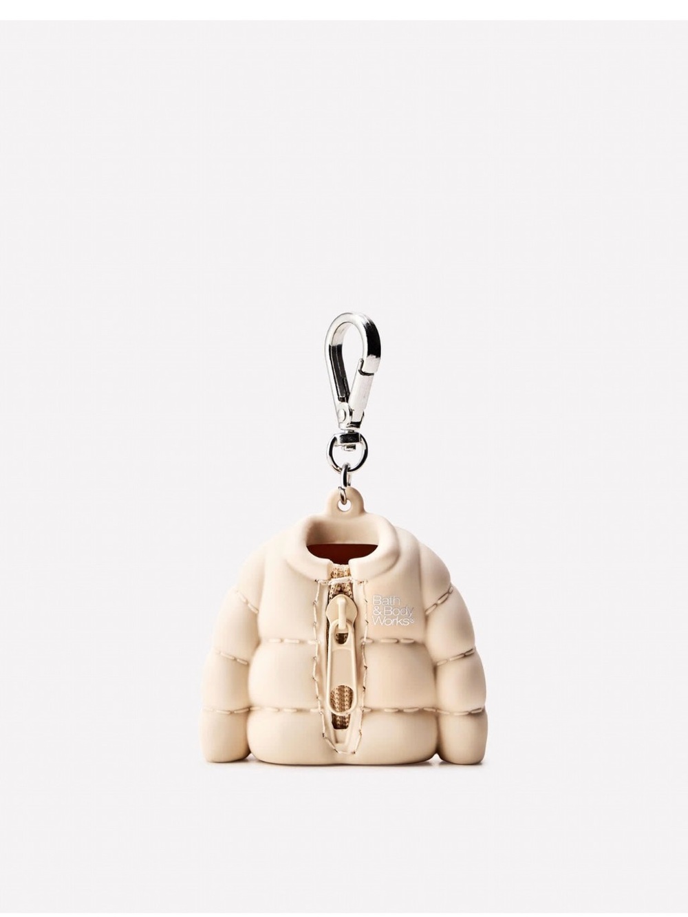 Bath & Body Works Puffer Jacket PocketBac Holder Keychain Beige